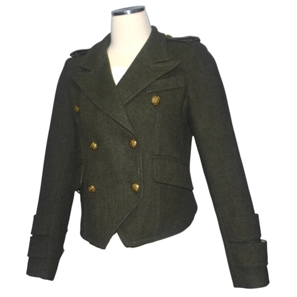 Smythe Military Green Double Breasted Jacket Blazer Wool 6 - Picture 1 of 8